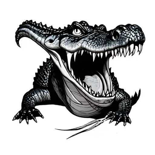 Evil Crocodile With A Tied Mouth