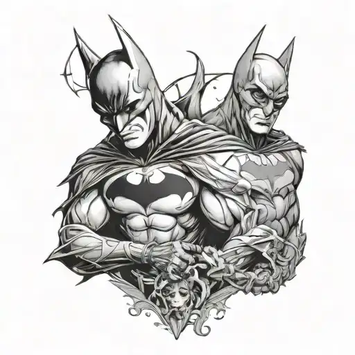 Batman And Joker Fine Line