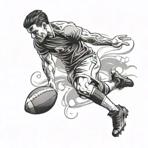 Football Player Kicking