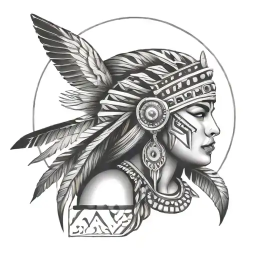Inca Female Tattoo Design