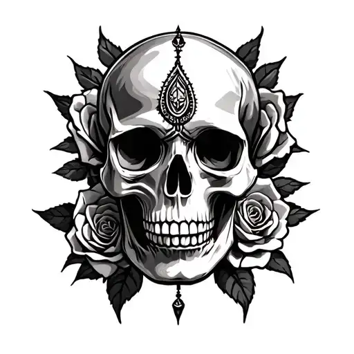 Skull Roses With Hindu Mythology