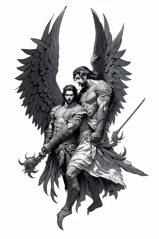 2 Male Warrior Angels Day