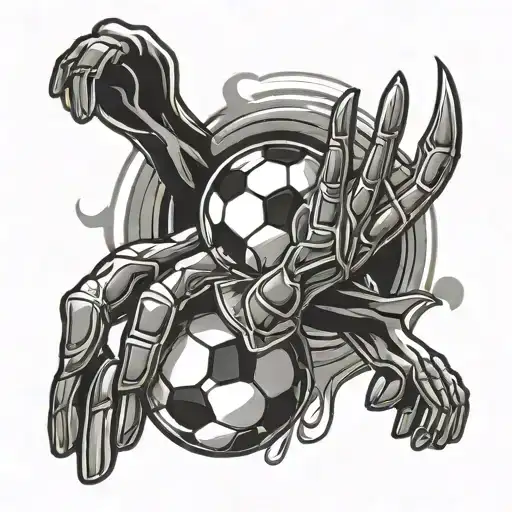 Soccer Gloves And Soccer Ball Intertwined