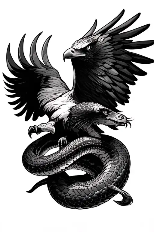 Eagle Fighting Snake
