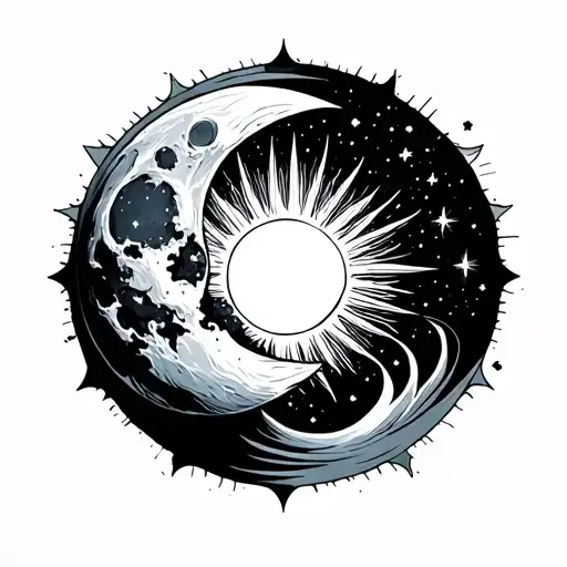 Moon Merge With The Sun