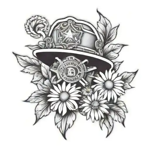 Daisies Wrapping Around Fire Chief Patch Work