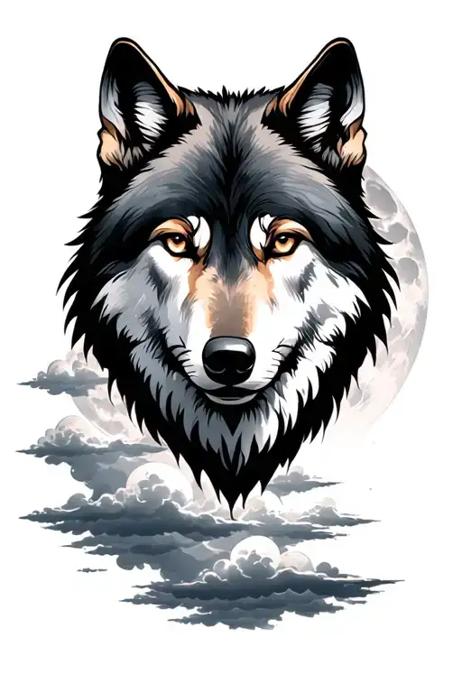 Wolf Moon Cloud Filled Sky