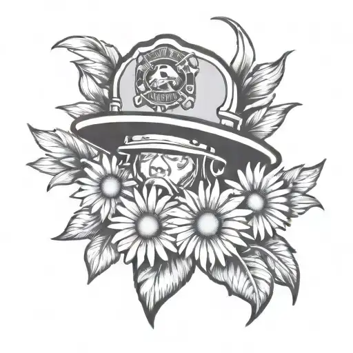 Daisies Wrapping Around Fire Chief Patch Work