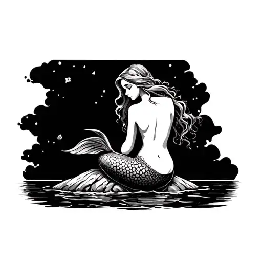 Mermaid Sitting On A Rock