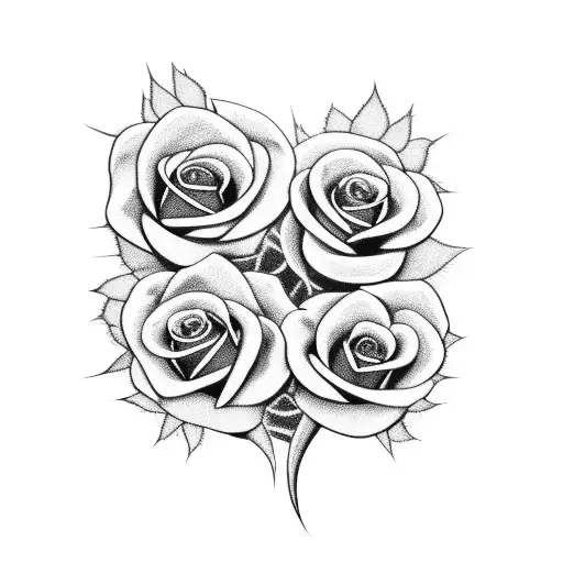 Cancer Awareness Ribbon With Black Roses And Scottish Thistles