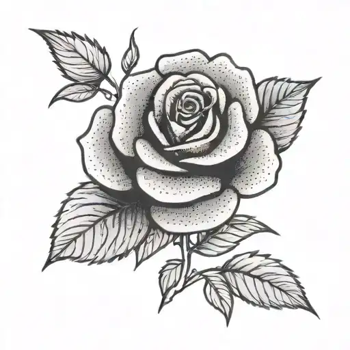 Rose With Minimalistic Dotwork