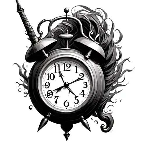 Harry Potter With Time Clock With Wand Horizontal