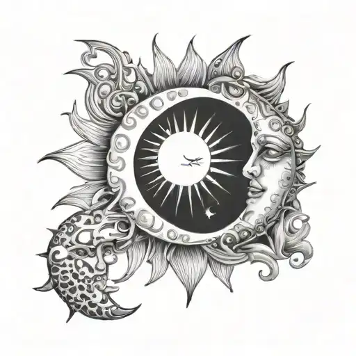 Sun And Moon Merging Together