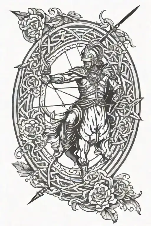 Sagittarius Archer In Celtic Circle