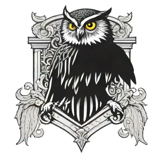 Owl And Coat Of Arms