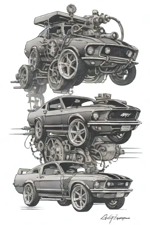 Steampunk 1970 Mustang Fastback Clocks And Gears Old Truck