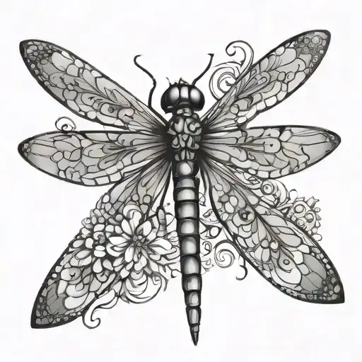 Dragonfly Mandala Design Incorporating