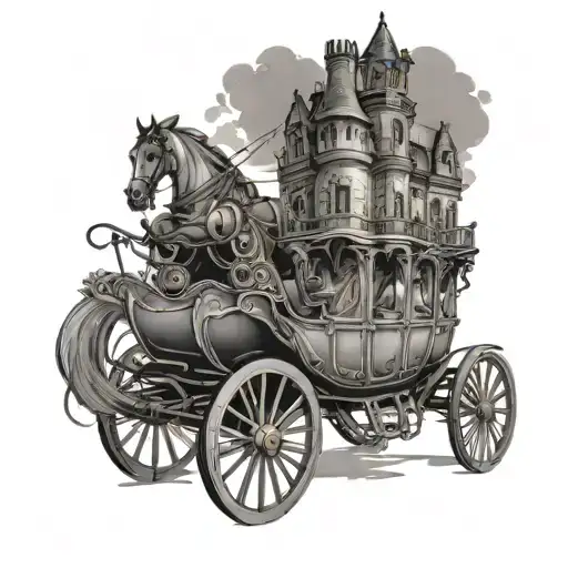 Vampire Castle And Horse Drawn Carriage