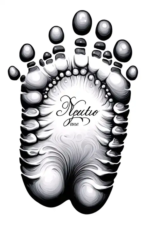 Baby Footprint With Name Incorporated