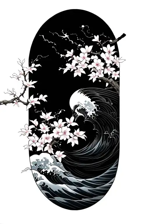 Samurai Waves Cherry Blossoms