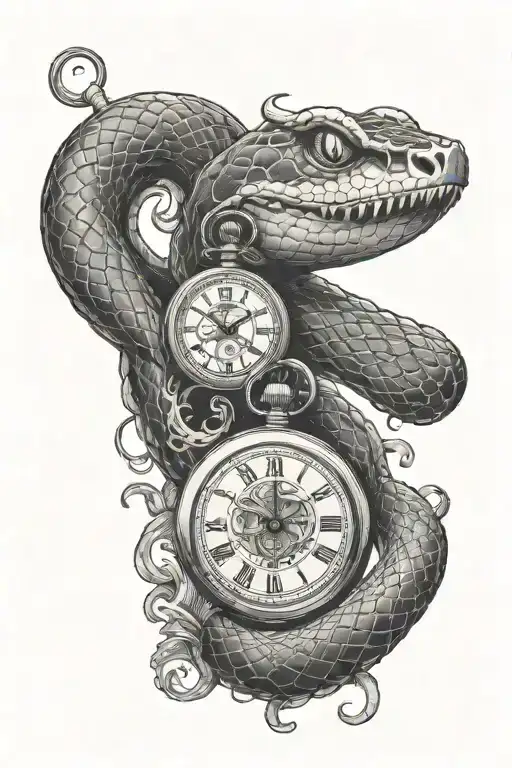 Phantom Admiring A Snake And Pocket Watch