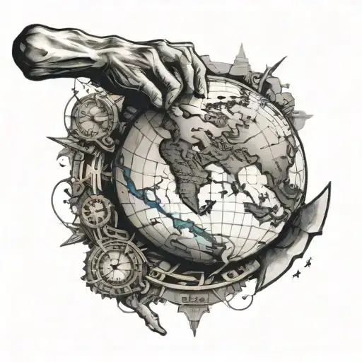 Talon Claw Gripping An Atlas From A Map