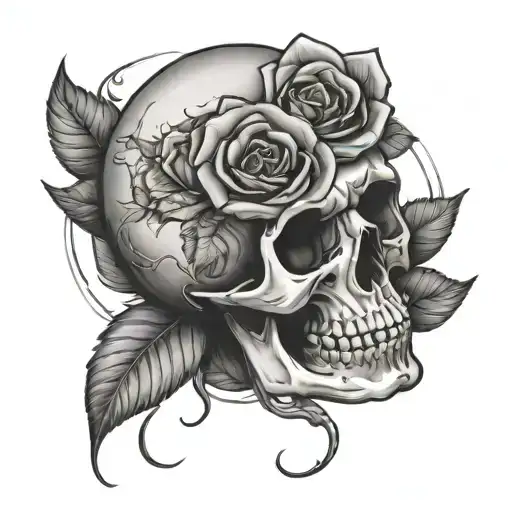 Skull And Rose