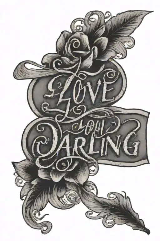 Simple Cursive That Says I Love You Darling