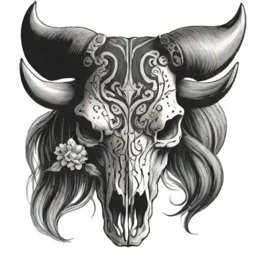 Bull Skull Soft Shading Feminine