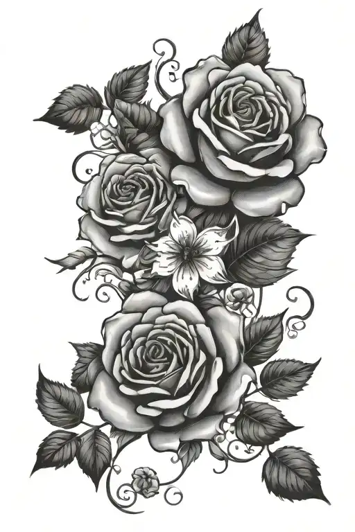 The Word Gemini With Roses