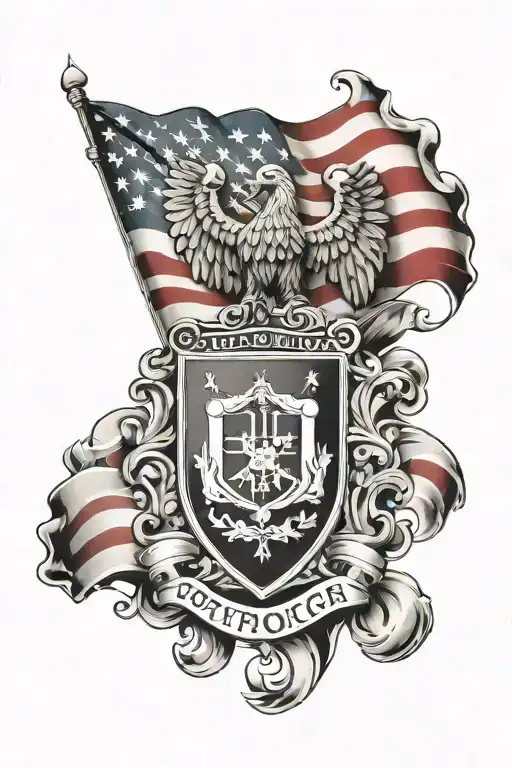 Patriotic American Background With Portuguese Imagery