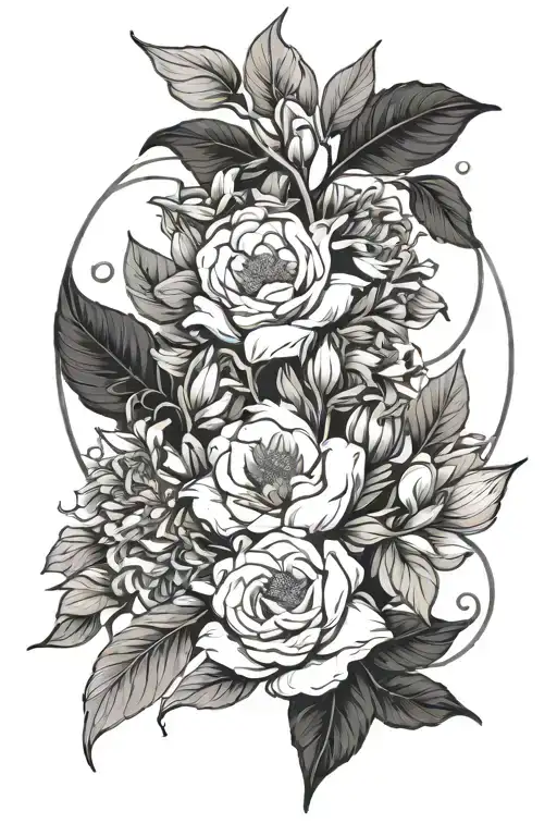 July Birth Flowers Intertwined