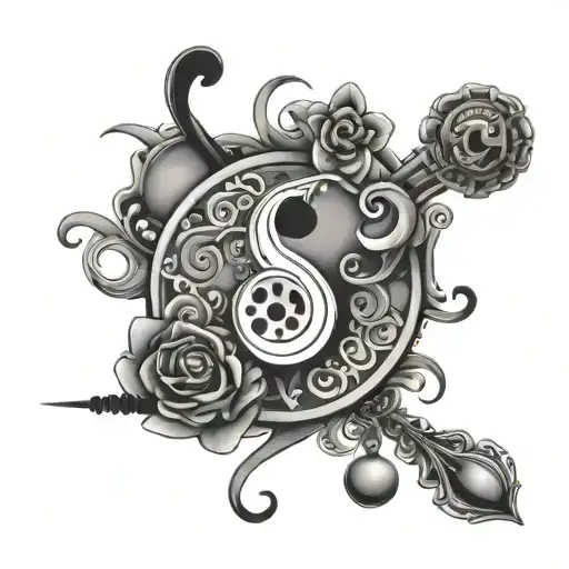 Semicolon With A Pin Surrounded By Various