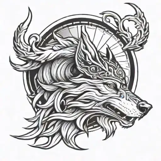 Odin Vikingship Wolf Howling