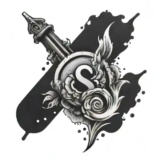 Semicolon With A Pin Surrounded By Various