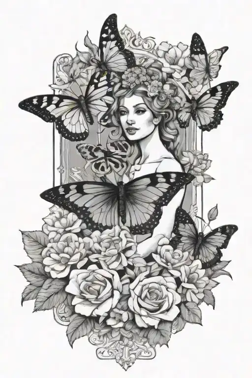 Butterflies And Flowers The Empress Tarot Card
