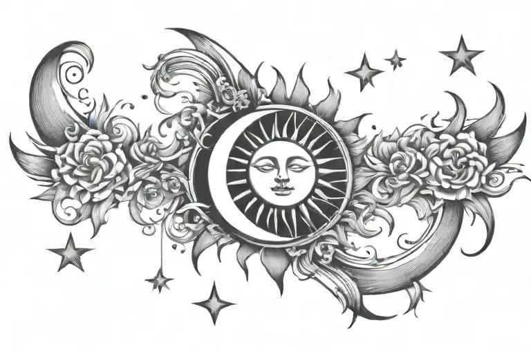 Sun And Moon With Stars On My Sternum