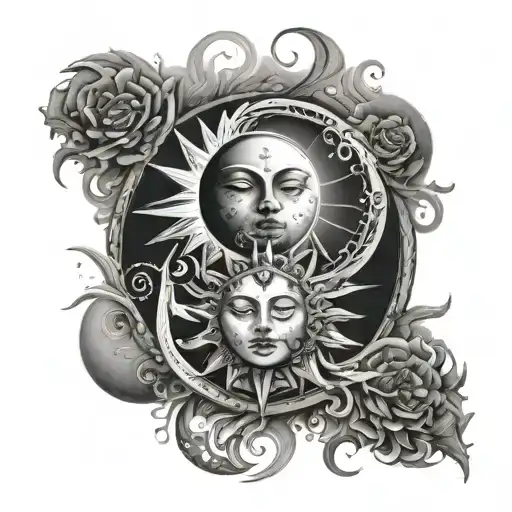 Sun And Moon Merging Together