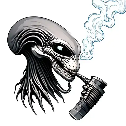 Alien Smoking A Beck