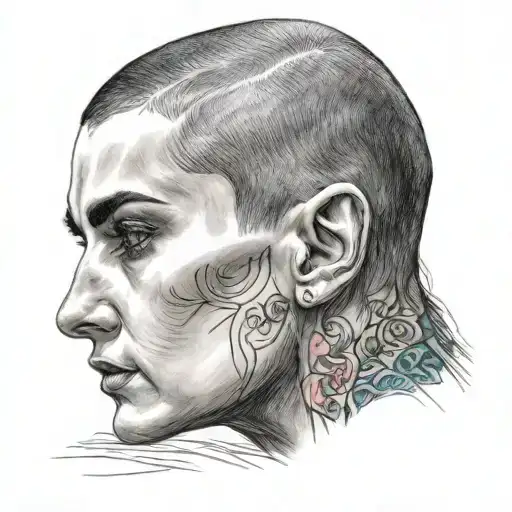 Young Sinead O'connor Head Frontal Portrait