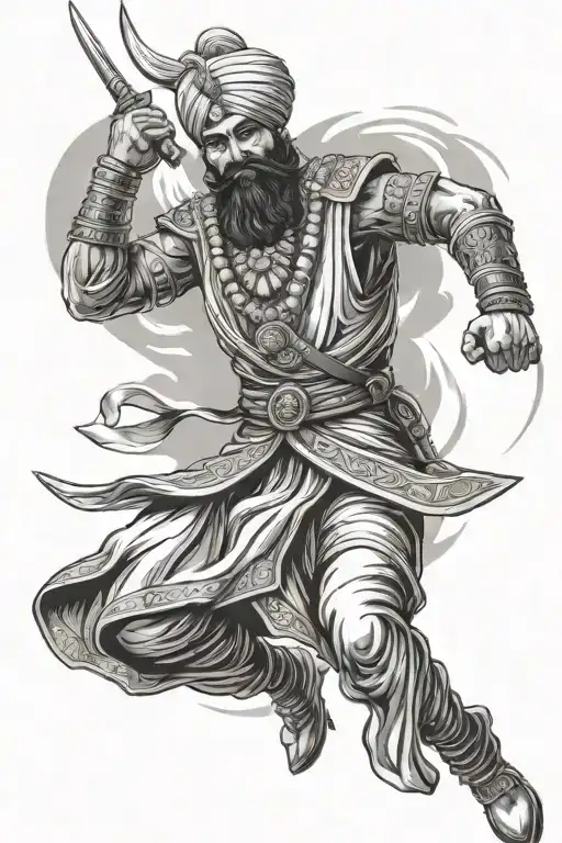 Sikh Warrior Fighting