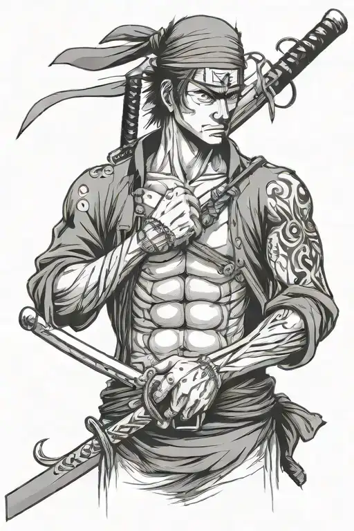 Zoro One Piece Katana Swords Drawn