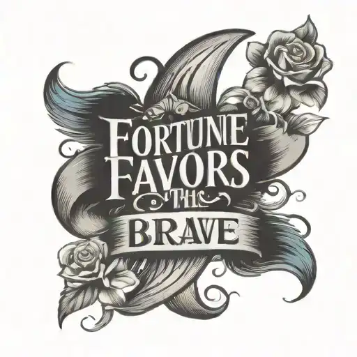 Fortune Favors The Brave Lettering Design