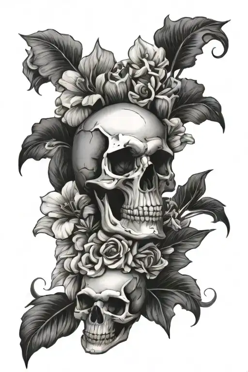 Skull And Flowers