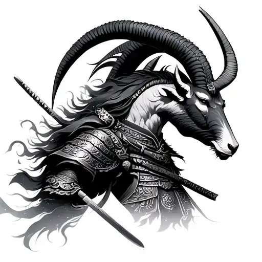 Capricorn And Samurai Warrior