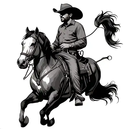 Cowboy On A Horse