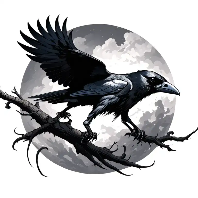 Raven Flying