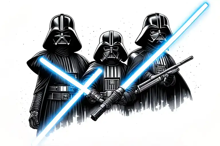 Star Wars Conceptual Tattoo Design Featuring Light Sabers