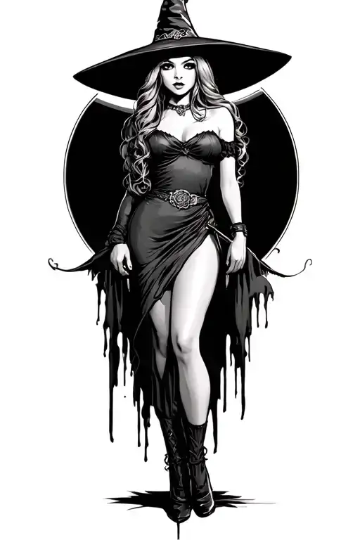 Witch Pinup Girl Standing