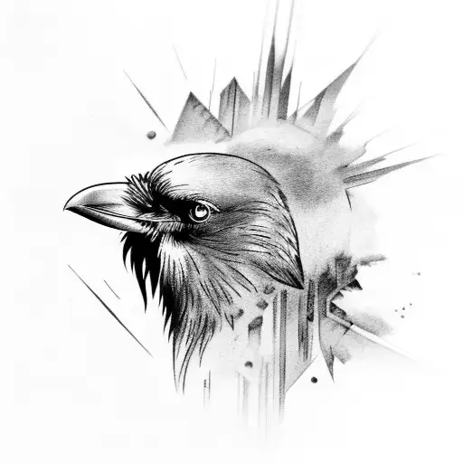 Detailed Full Body Raven With Dark Magic